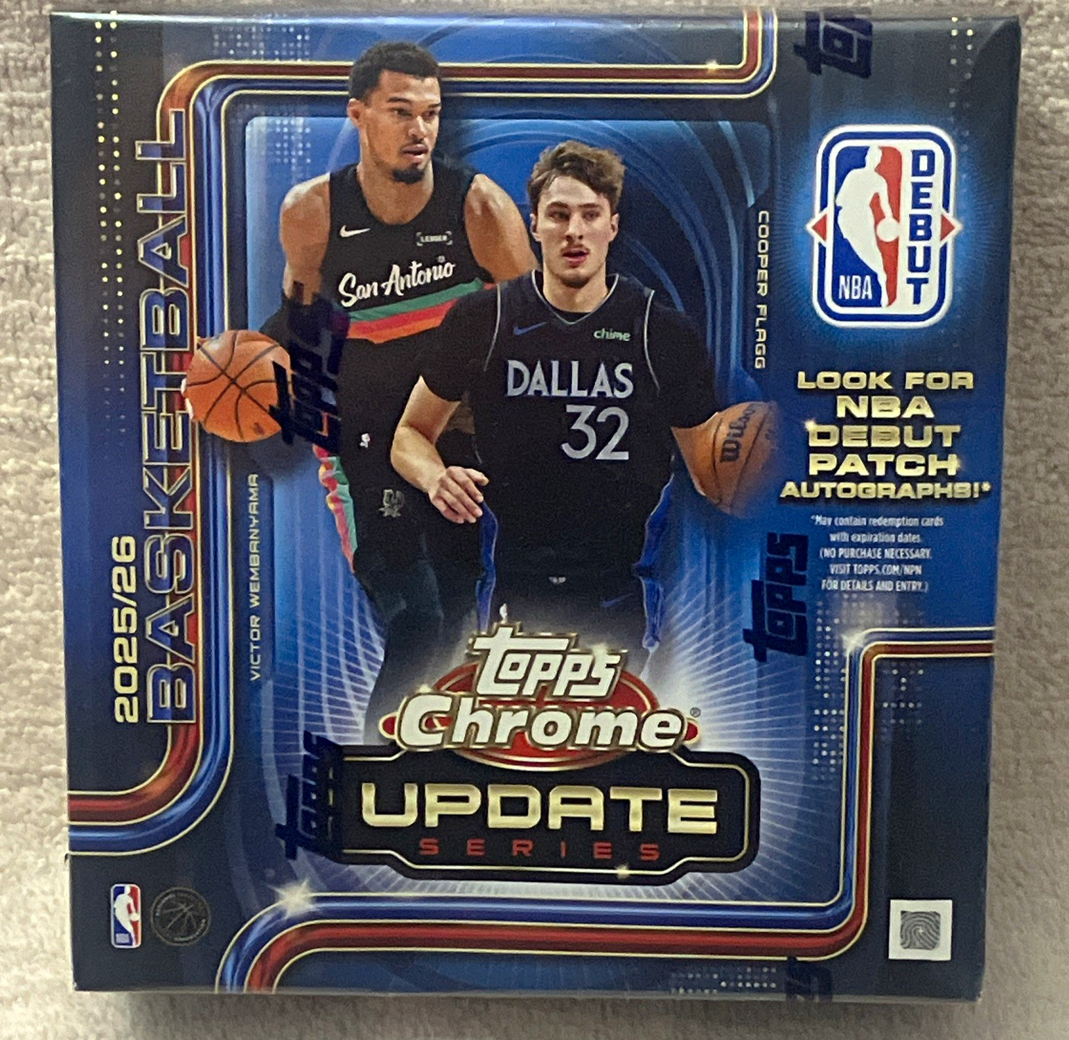 Topps 2025-26 Chrome Update Series Basketball NBA Debut Box 42 Cards PKG018101 Topps 2025-26 Chrome Update Series Basketball NBA Debut Box 42 Cards PKG018101
