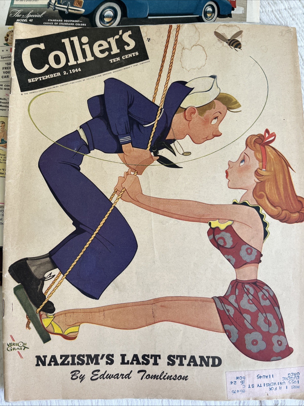 1944 SEPTEMBER 2 COLLIER'S MAGAZINE Nazisms Last Stand Articles & Ads