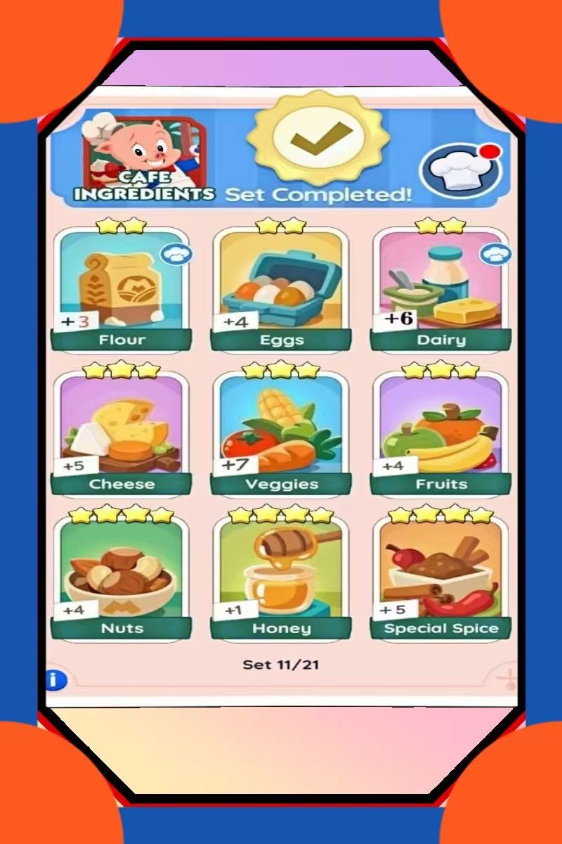 ⚡Monopoly GO Cafe Ingredient Set 11 Stickers ⚡ Fast Delivery ⚡Monopoly GO Cafe Ingredient Set 11 Stickers ⚡ Fast Delivery