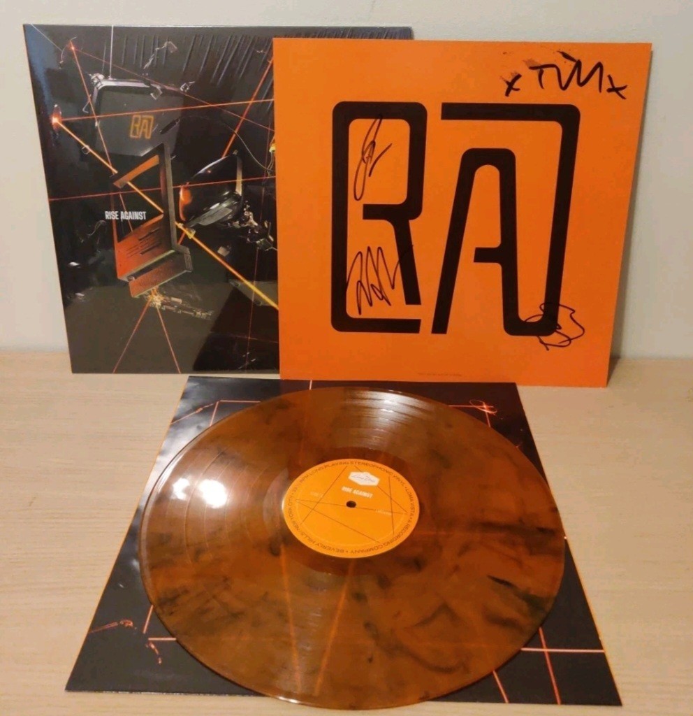 RISE AGAINST Ricochet Signed Insert Orange Smoke Translucent LE /1000 Smudge