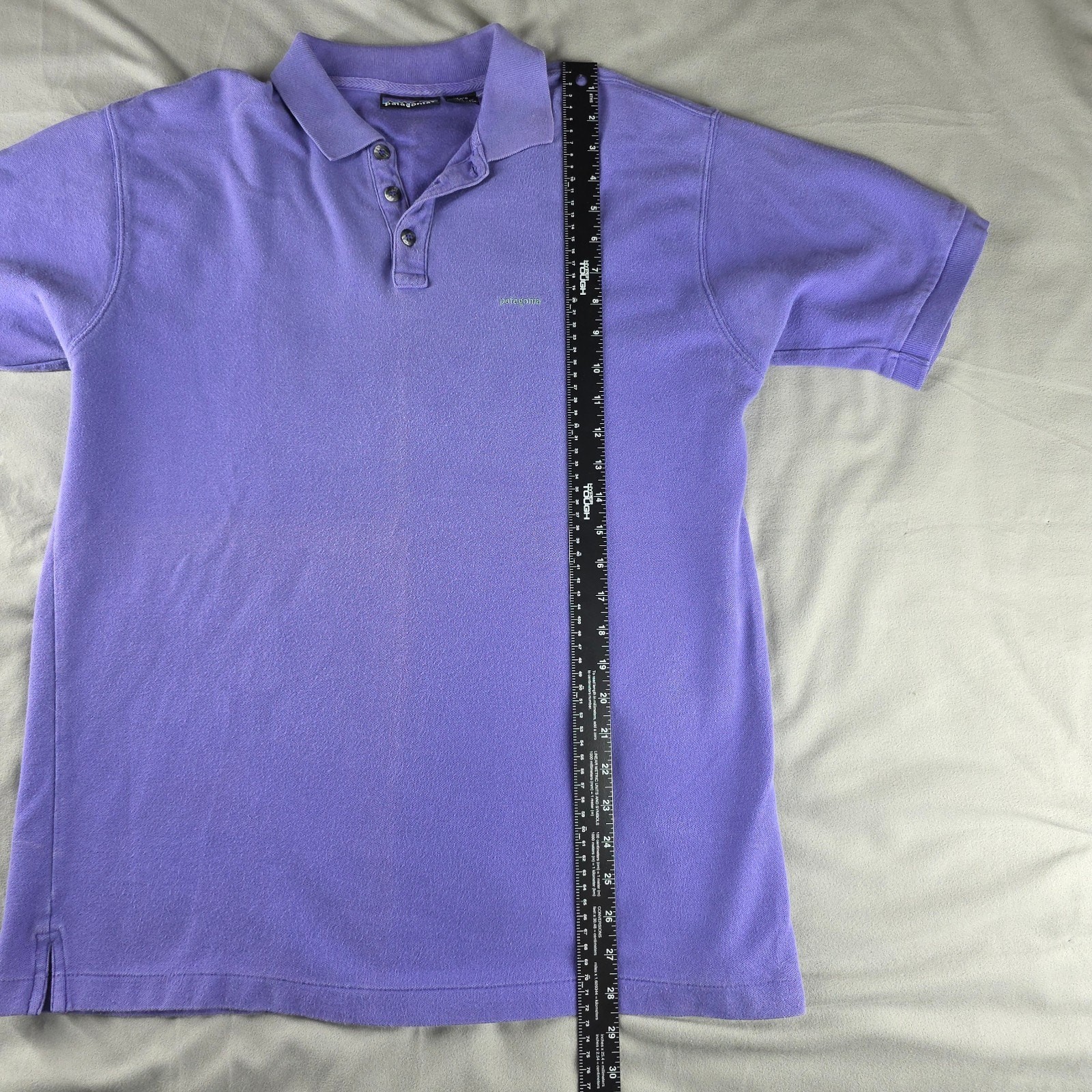 Patagonia Men\'s M Purple Lavender Polo Shirt Short Sleeve Vintage Cotton