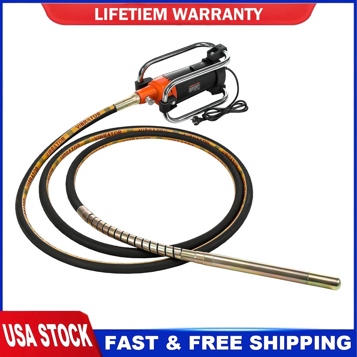 Electric Concrete Vibrator 2000W 14-3/4 feet Poker to Remove Air Bubbles 6m US Electric Concrete Vibrator 2000W 14-3/4 feet Poker to Remove Air Bubbles 6m US
