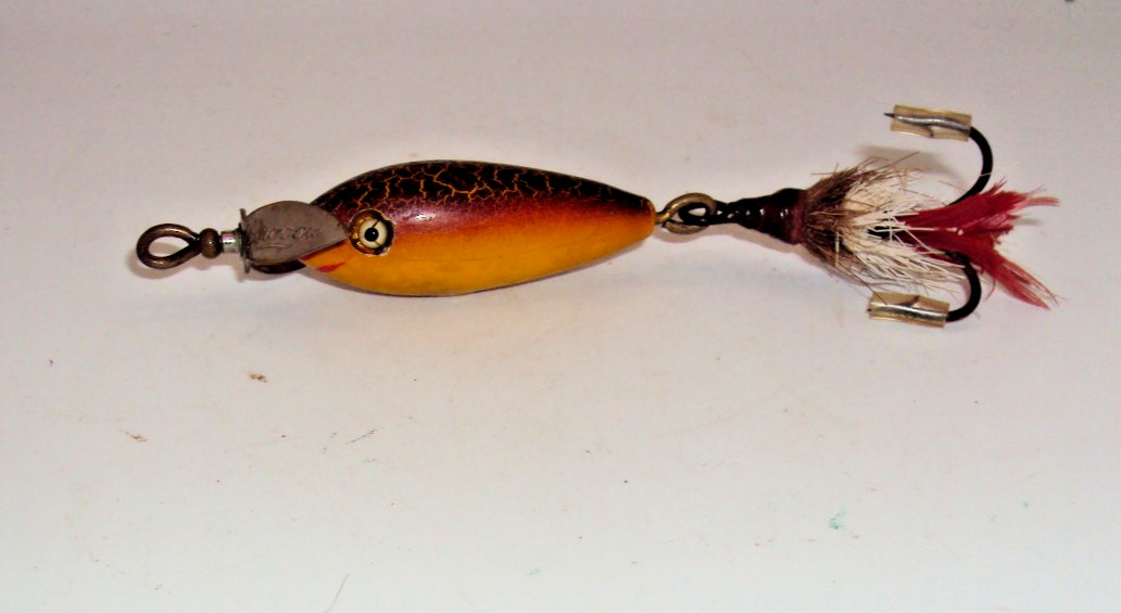 Vintage Heddon Artistic Minnow #50 fishing lure Fancy back sienna 1905