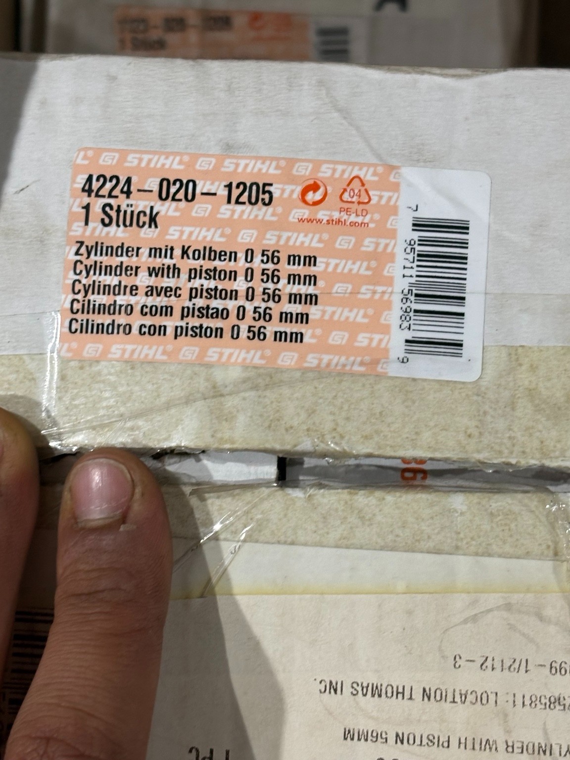 STIHL OEM 4224-020-1205 Cylinder & Piston Kit 56mm TS700 TS800 NEW