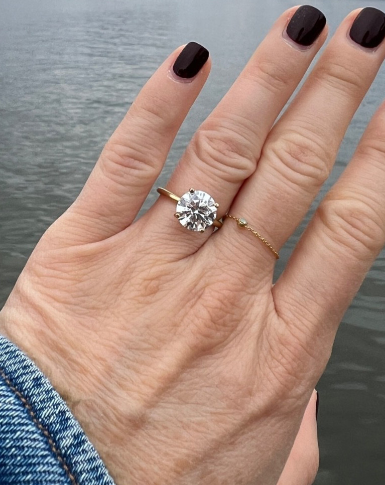18K Yellow Gold 2.80ct IGI Certified Lab Grown Diamond Solitaire Ring 4.75