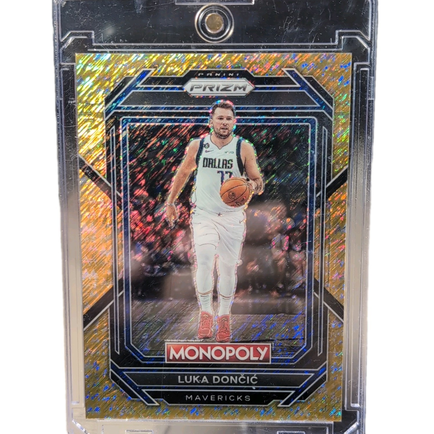 Panini 2022-23 Prizm Monopoly Luka Dončić Mavericks #19 Gold Money Shimmer /500 Panini 2022-23 Prizm Monopoly Luka Dončić Mavericks #19 Gold Money Shimmer /500