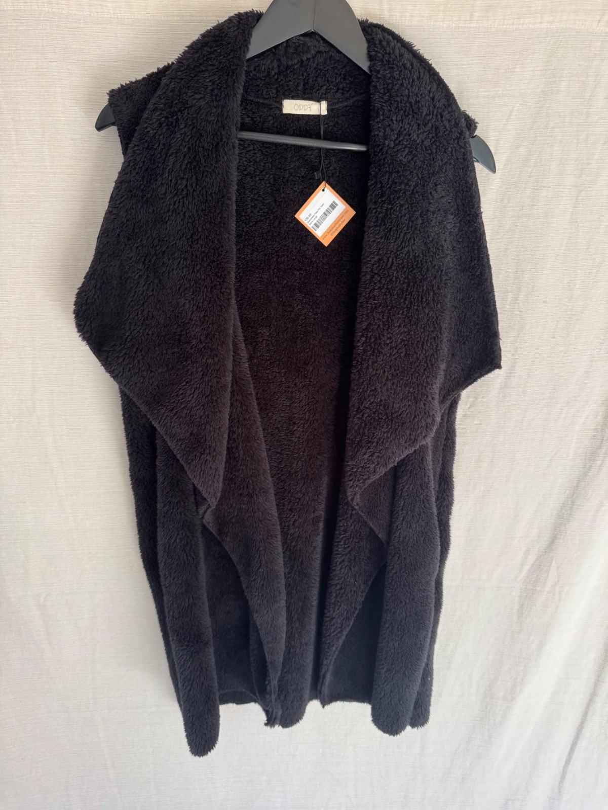 Cozy ODDY NWT Black Faux Fur Vest Haley Bee Boutique Teddy Sherpa Large