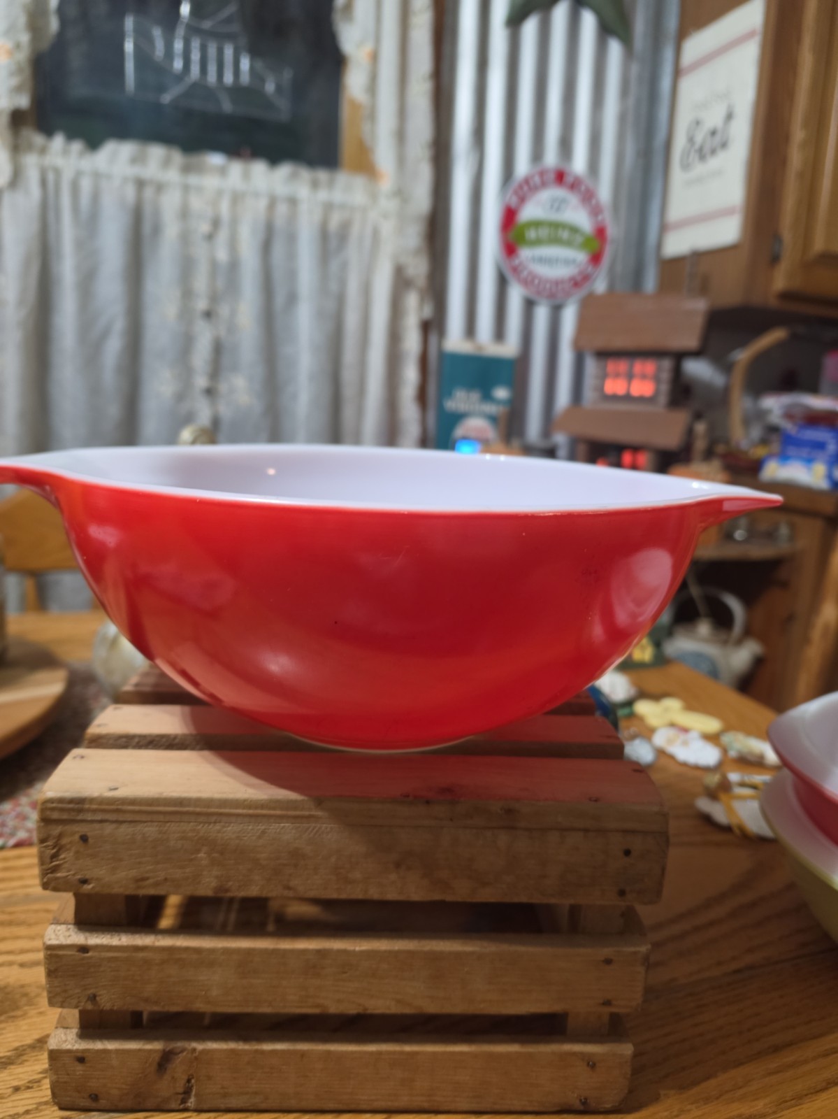 Pyrex Red Cinderella Nesting Bowl 4 Quart #444 Vintage Pyrex Red Cinderella Nesting Bowl 4 Quart #444 Vintage