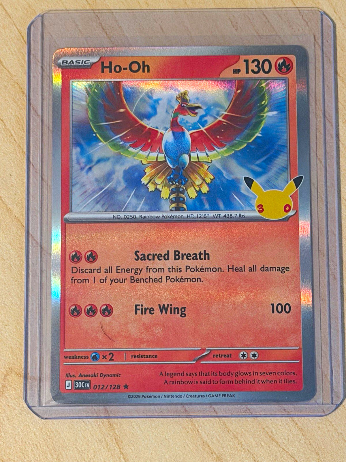 🔥 HO-OH 012/128 30th Anniversary Celebrations holo 