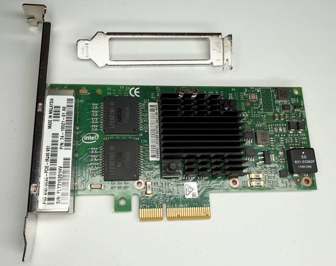 Genuine INTEL I350-T4 RJ-45 Quad Port Ethernet Server Adapter I350-T4 74-10521 Genuine INTEL I350-T4 RJ-45 Quad Port Ethernet Server Adapter I350-T4 74-10521