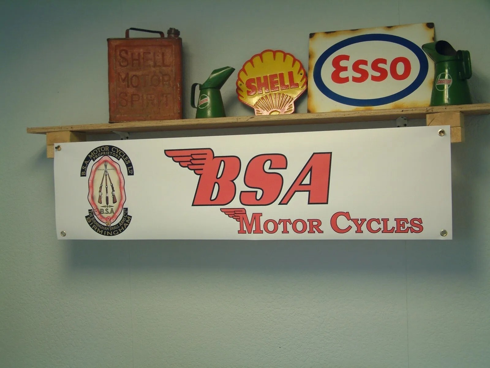 BSA Banner Classic British Motorcycle Workshop Garage Wall display