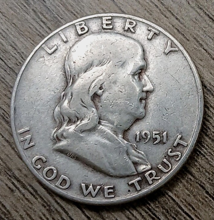 1951-D Franklin Half Dollar 90% Silver -  