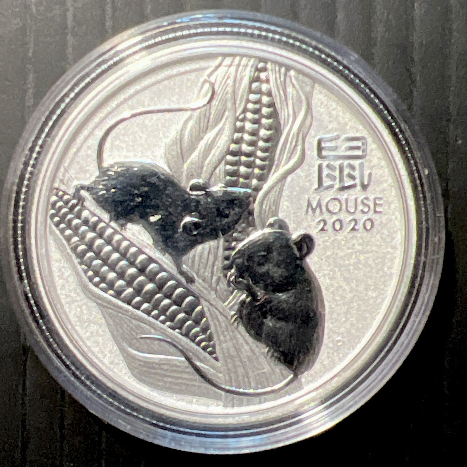 2020 Australian 1/2 oz .999 Fine Silver Lunar Mouse Coin BU in Mint Capsule. 2020 Australian 1/2 oz .999 Fine Silver Lunar Mouse Coin BU in Mint Capsule.
