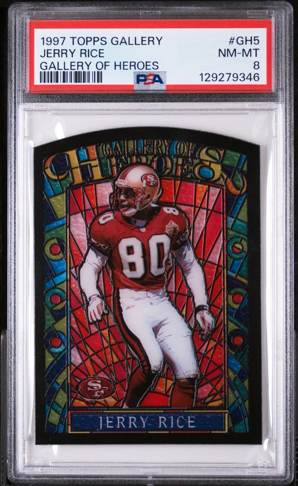 1997 Topps Gallery - Gallery of Heroes Jerry Rice #GH5 - PSA 8 1997 Topps Gallery - Gallery of Heroes Jerry Rice #GH5 - PSA 8