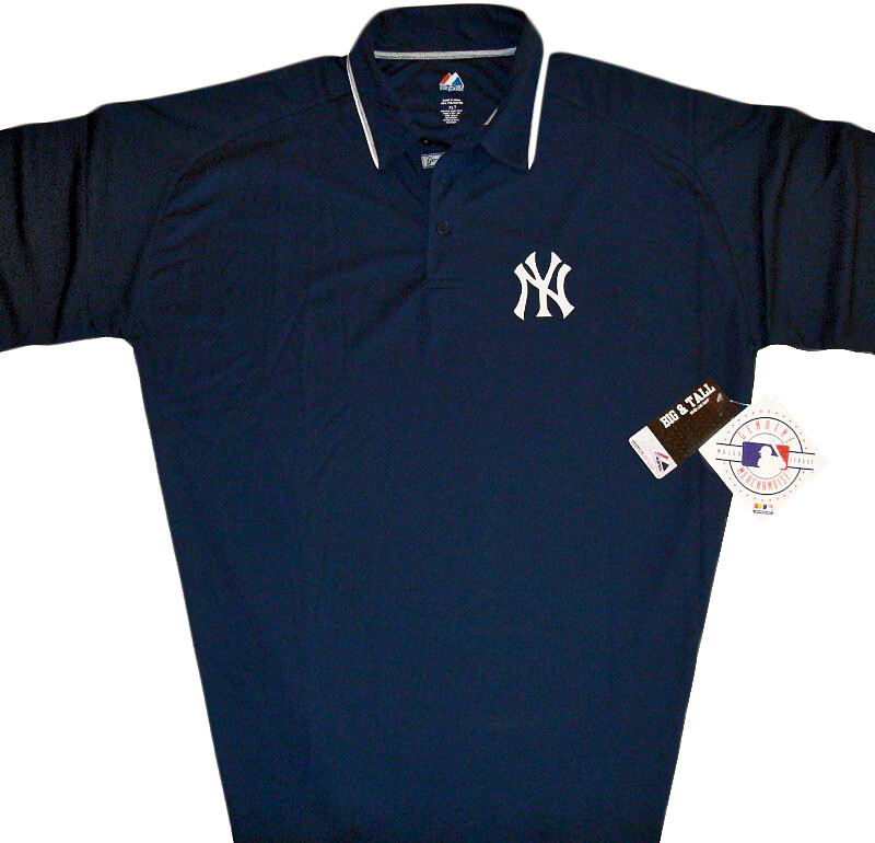 New York Yankees MLB Polo by Majestic Men\'s Big & Tall Sizes Navy Blue NWT