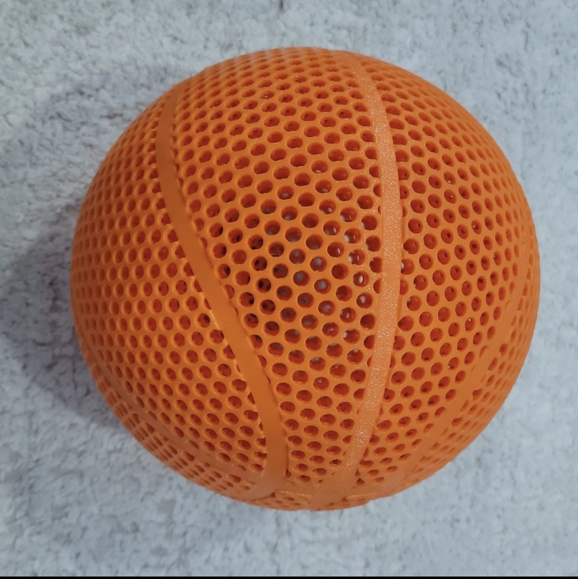 Playable Airless Basketball 3D Printed, Regulation size 7