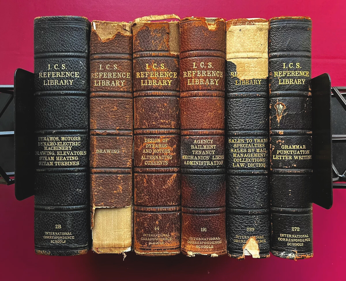 ICS Reference Library (c.1910) 6 Vol Large Lot Engineering, Finances Antique Set