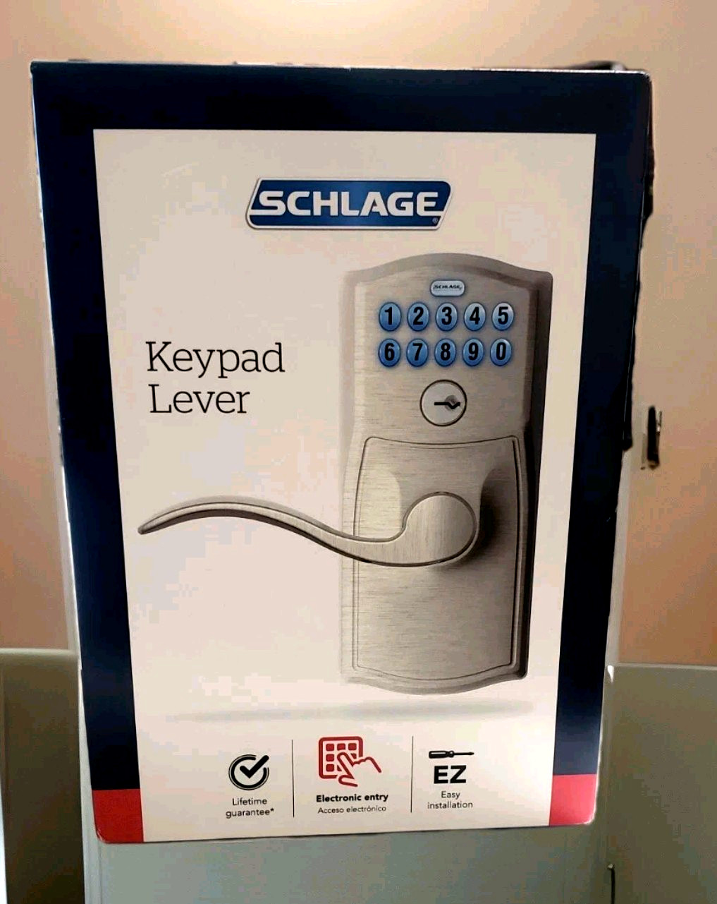 Schlage Satin Nickel Steel Electronic Keypad Entry Lock - FE595VCAM619ACC - NEW