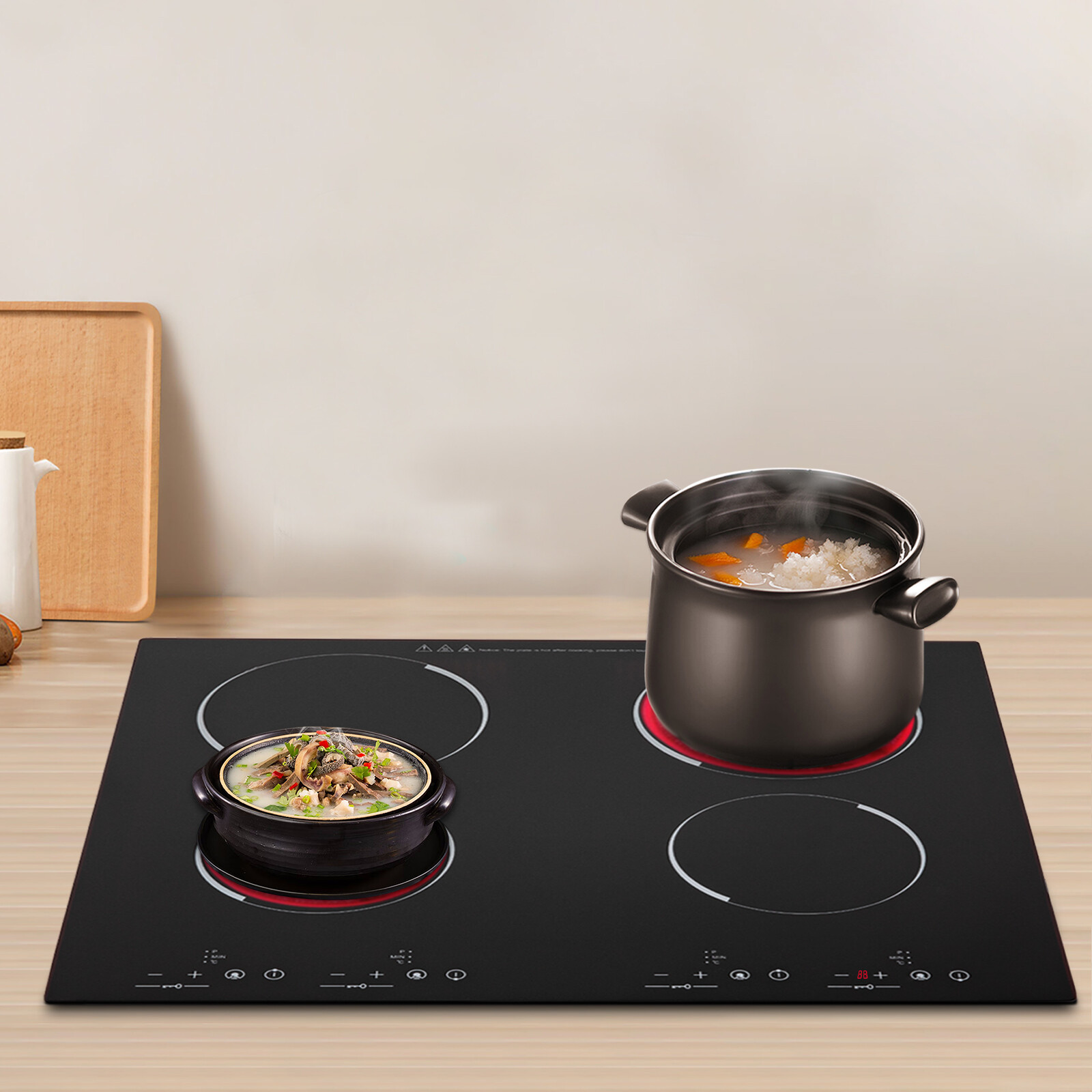 23 Inch Countertop Electric Cooktop 4 Burner,110V  Electric Stovetop