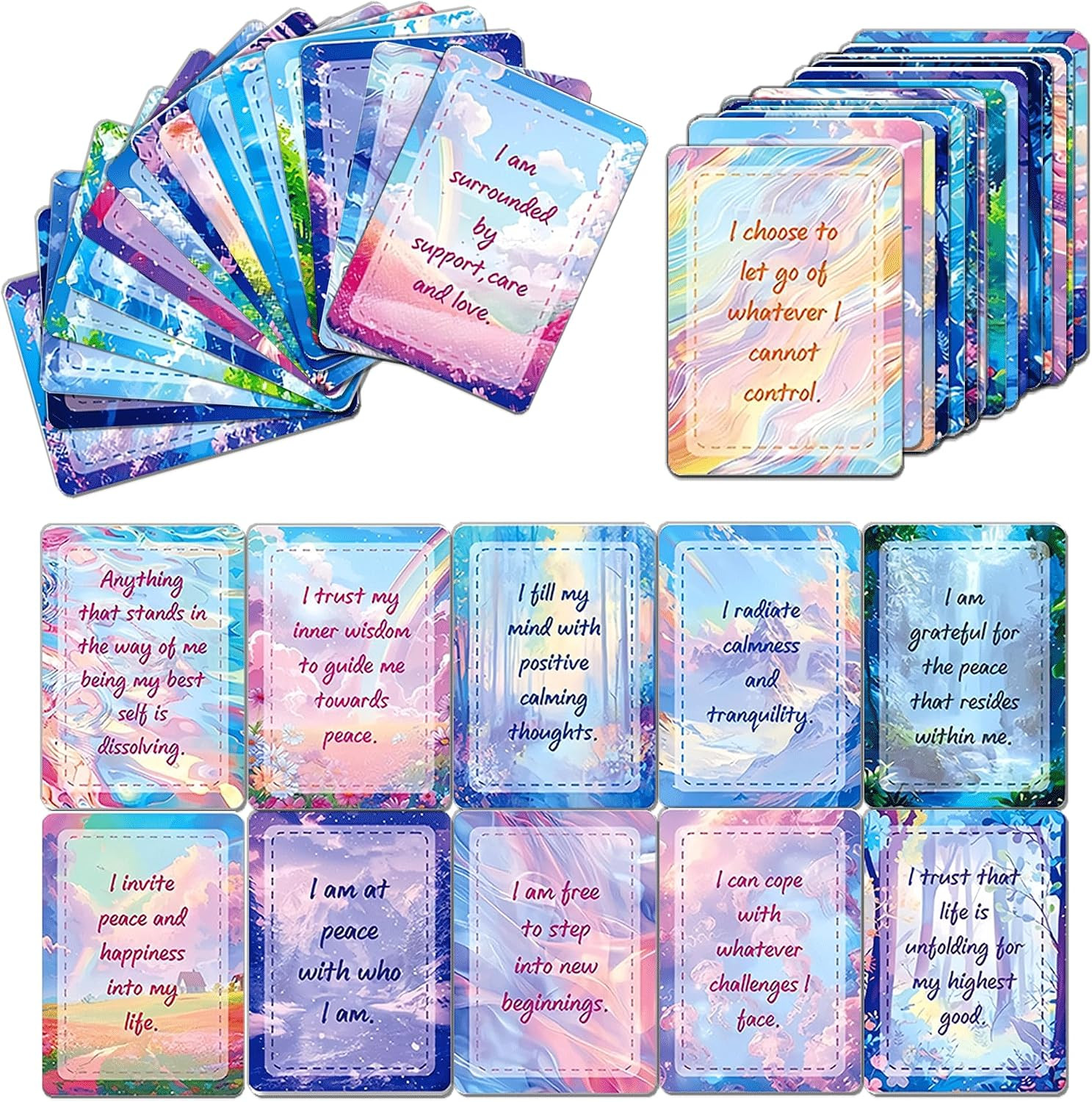50 Pcs Positive Affirmation Cards, 2.52 * 3.5 Inch Gratitude Encouragement