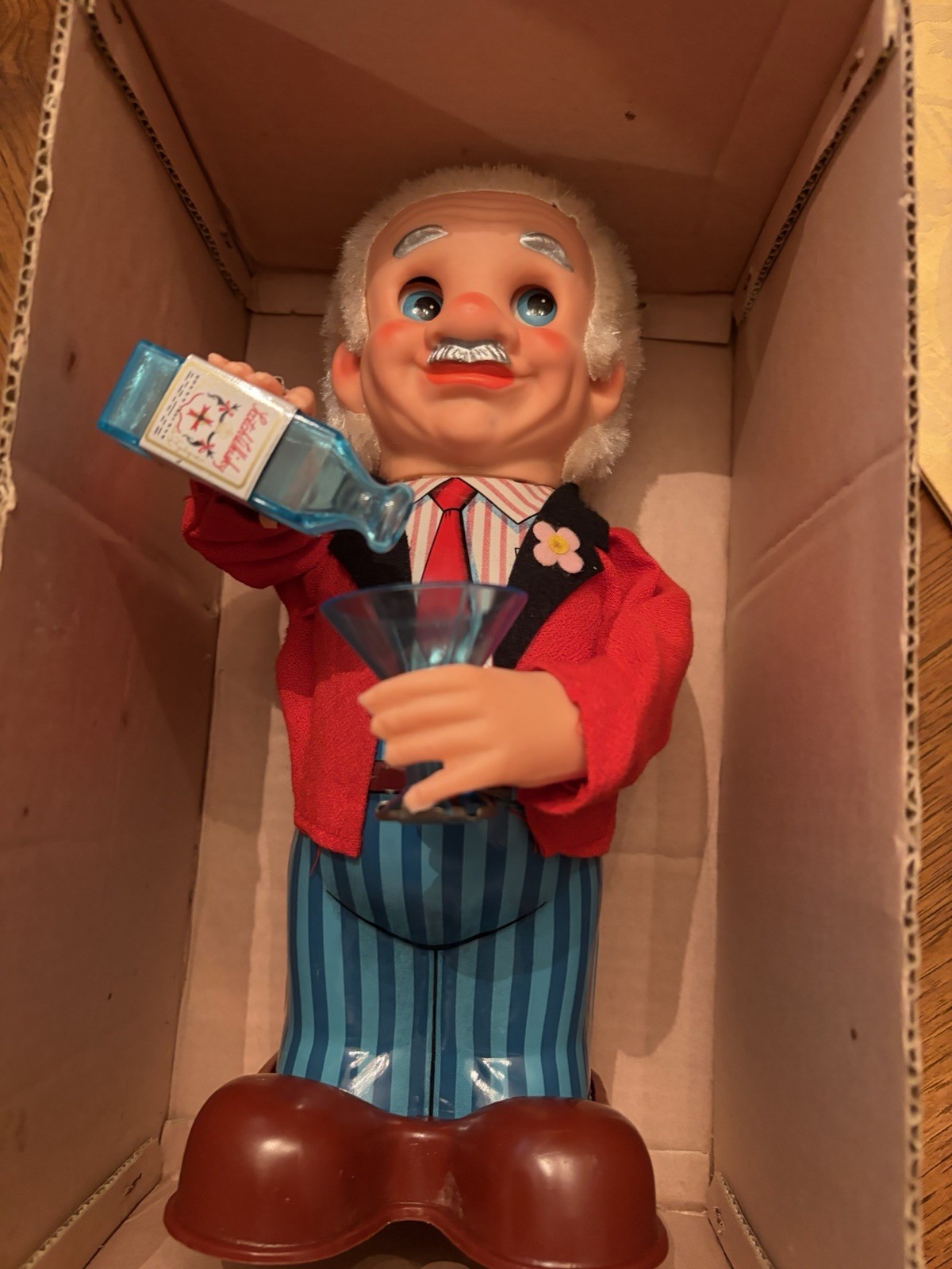 Blushing Willy Vintage 1960s Battery Operated Bartender Electro Toy w/ Box
