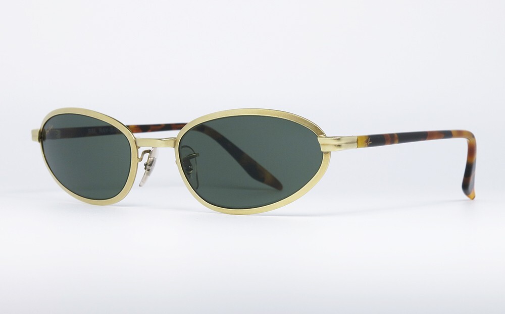 N.O.S. VINTAGE SUNGLASSES RAY BAN SIDESTREET METAL CAT W2853 GOLD TORTOISE WOMAN