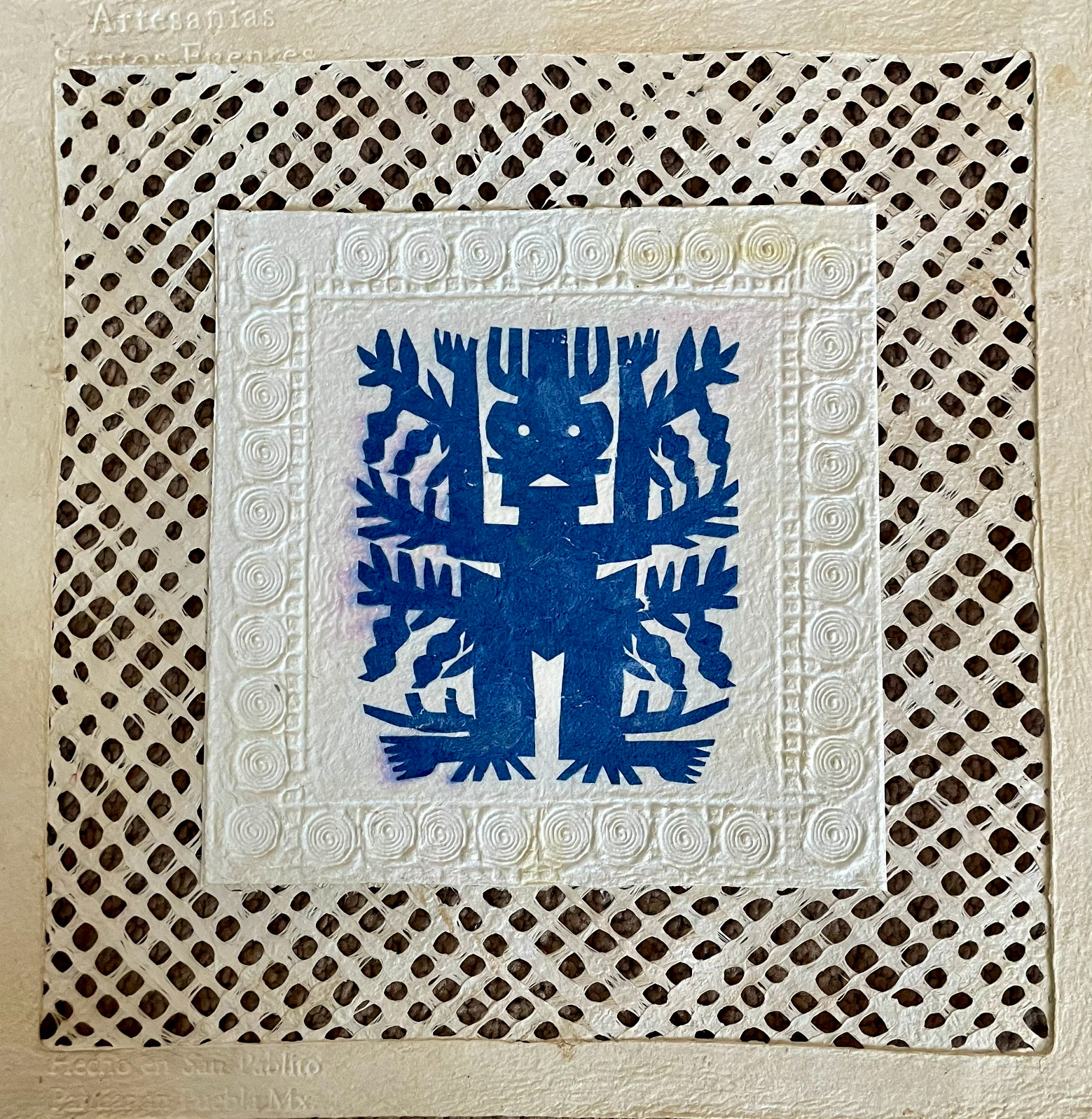 Papel Amate- with Nuju Sprit Blue Cutout - \