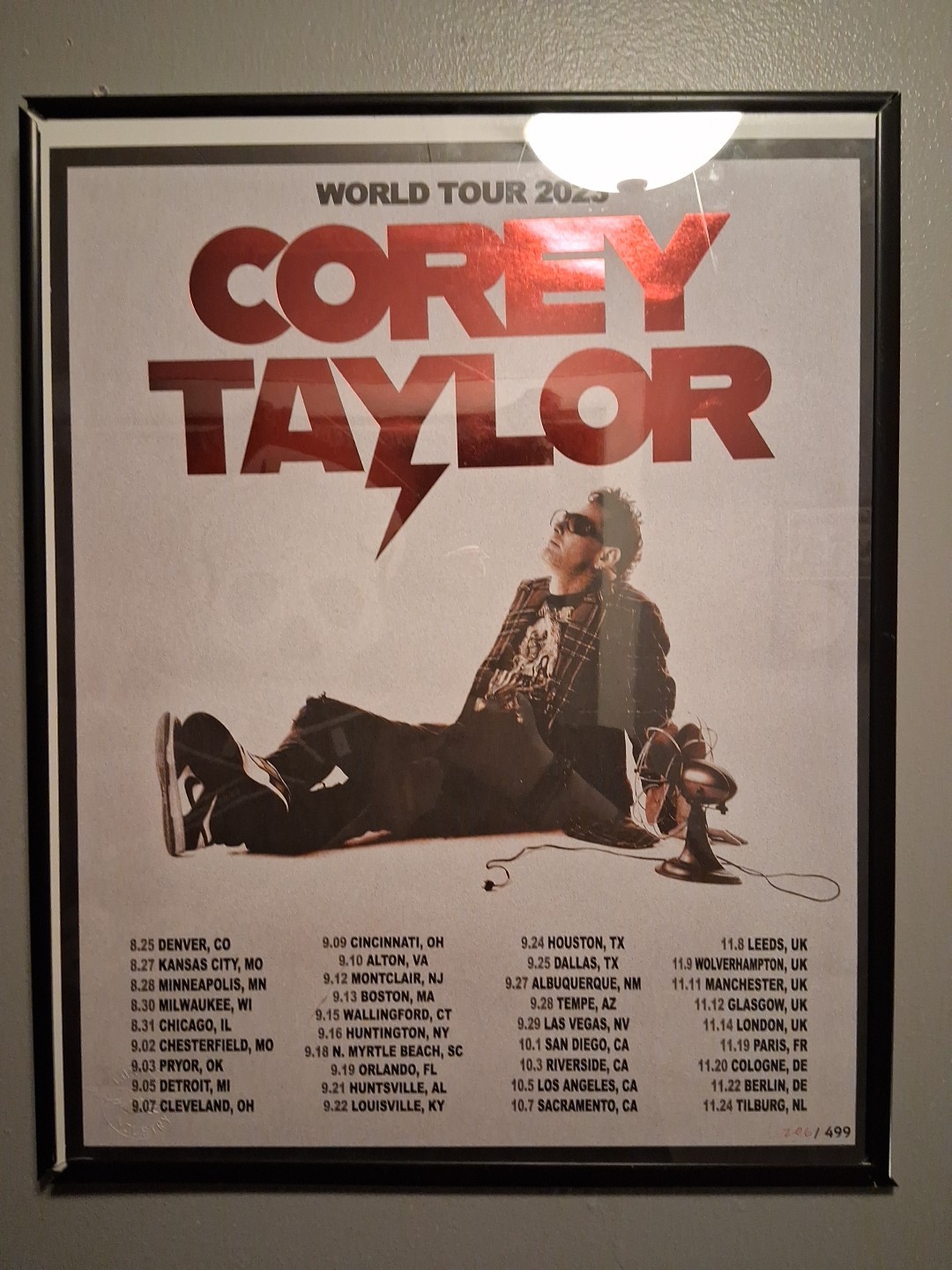 RARE Corey Taylor 2023 World TOUR POSTER 15x19 RARE Corey Taylor 2023 World TOUR POSTER 15x19
