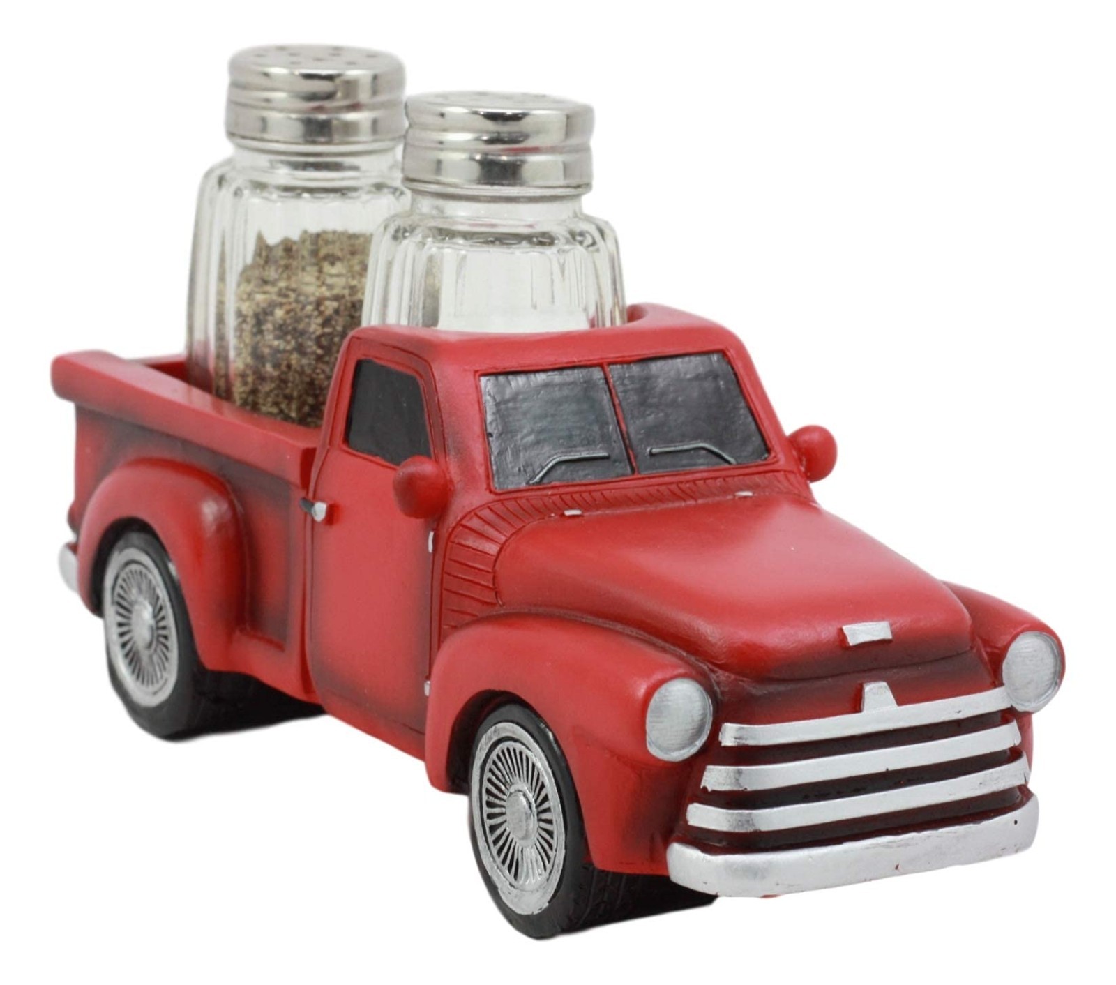 Vintage Red Pickup Truck Salt and Pepper Shaker Holder - Classic Kitchen Decor F Vintage Red Pickup Truck Salt and Pepper Shaker Holder - Classic Kitchen Decor F