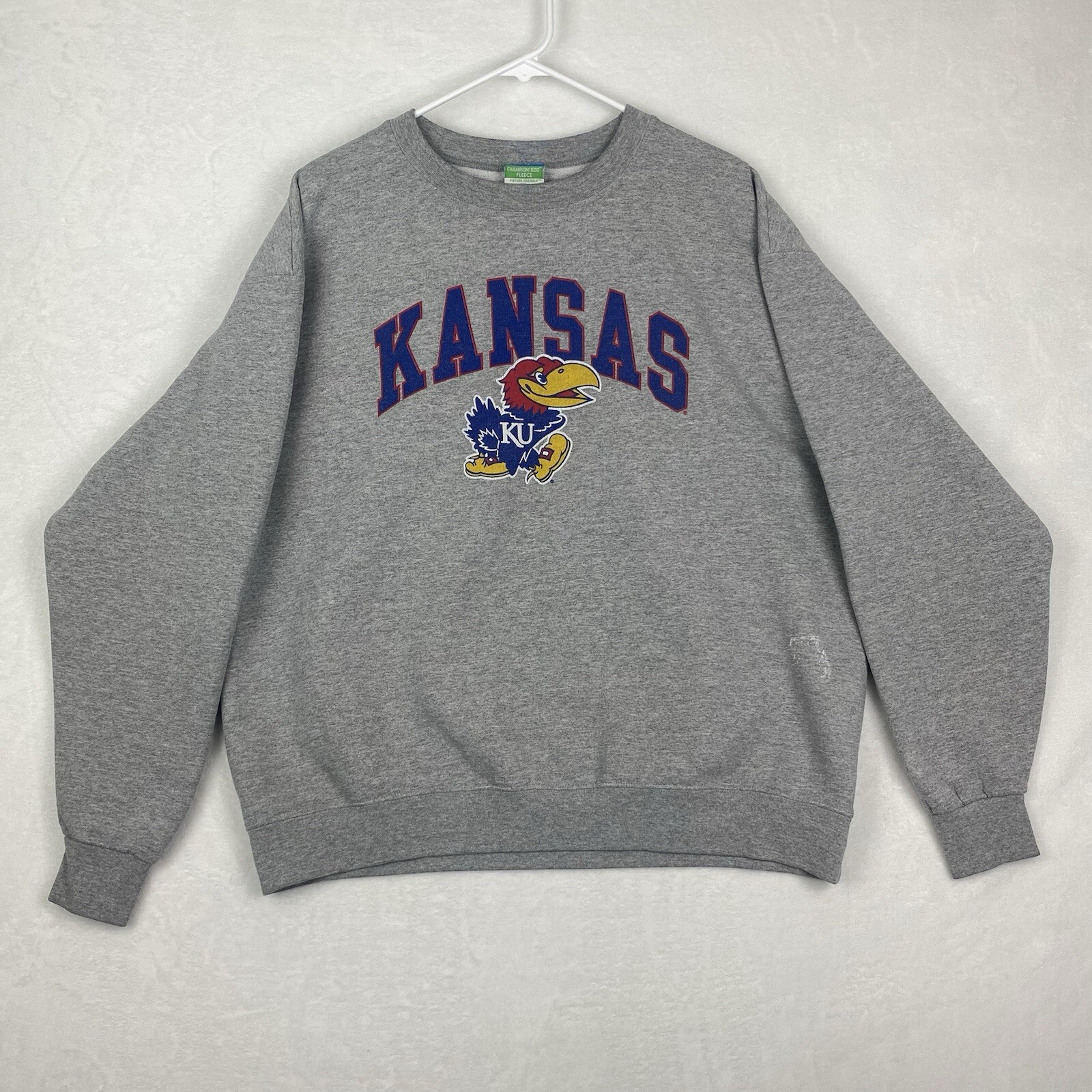 Champion Kansas Jayhawks Sweater Adult Extra Large Gray Sweatshirt Pullover