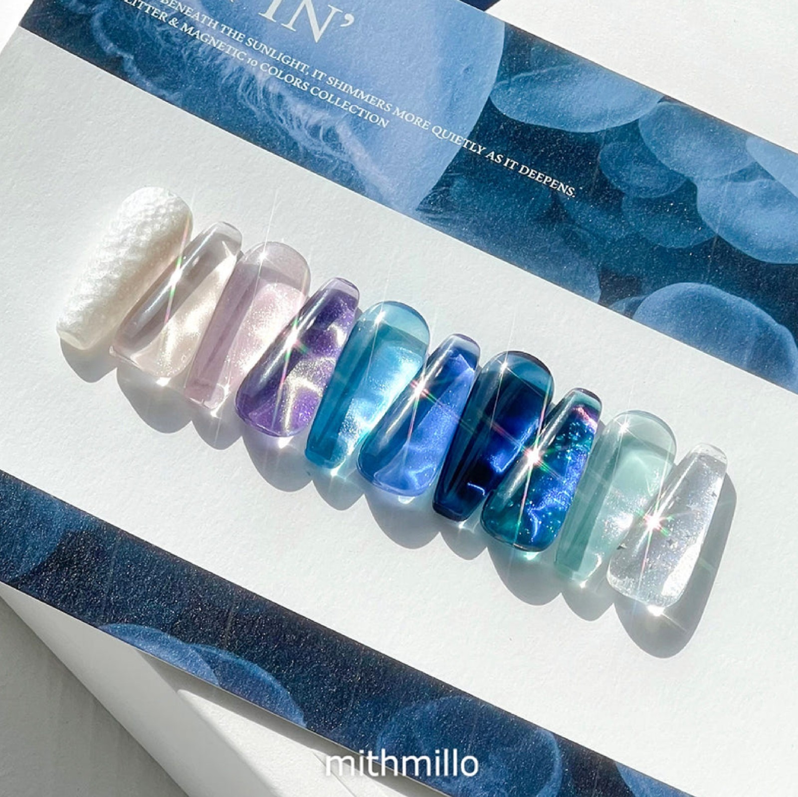 Mithmillo DIVIN Magnetic Glitter Gel Nail Polish 10 Color Set Cat Eye UV/LED