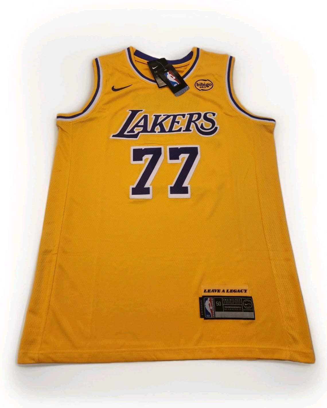 🔥 Luka Dončić 🔥 #77 L.A. Lakers ICON EDITION BIBIGO LOGO Jersey Men\'s LG