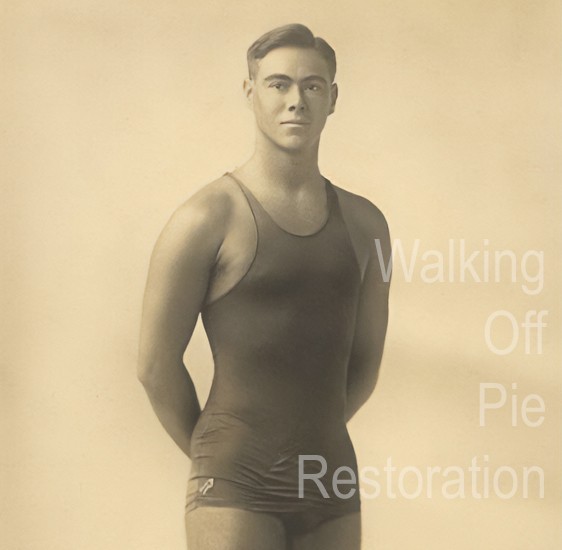 Studio portrait of a swimmer ca 1925 Gay Estate Collection, 4x4\