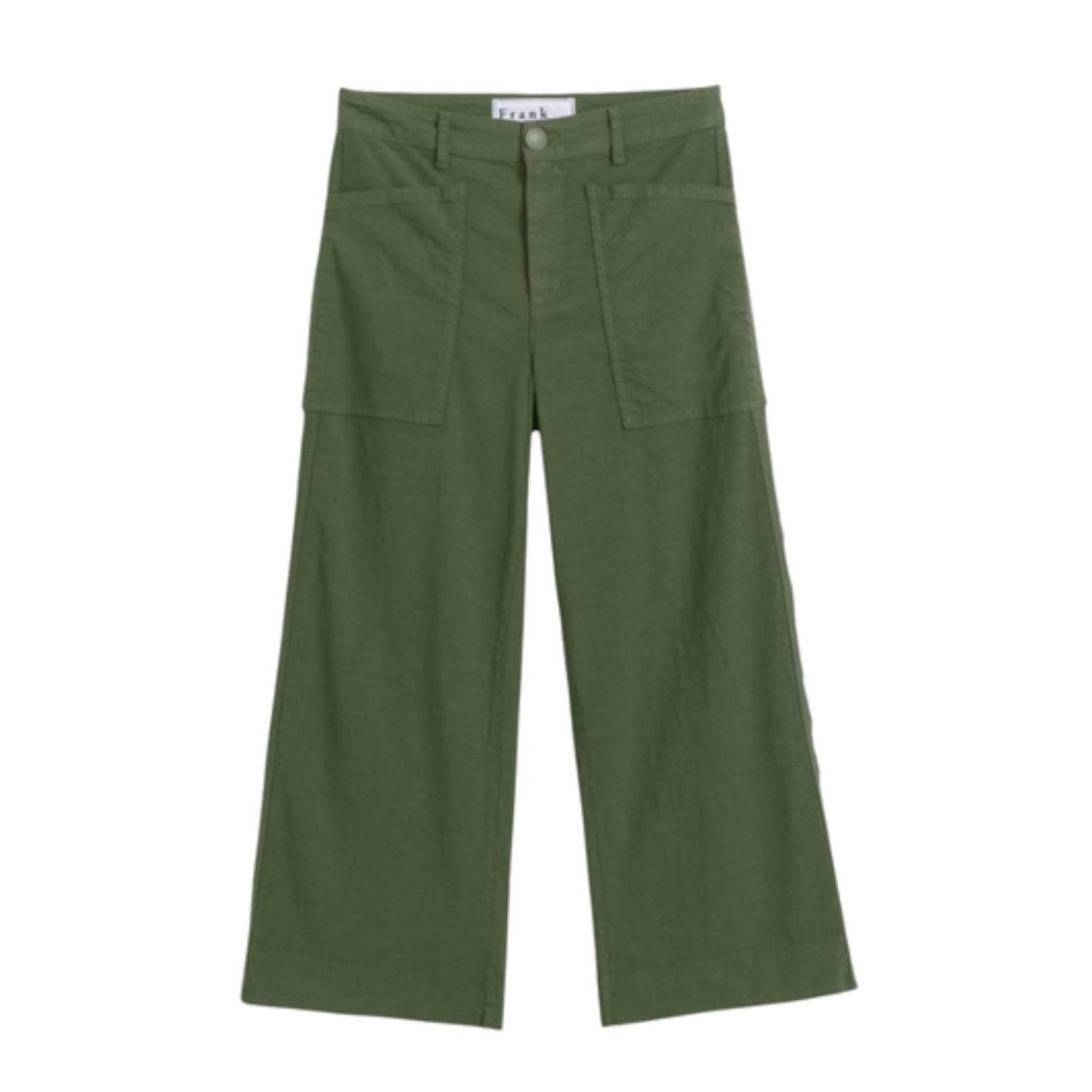 Frank and Eileen Pants Womens Size 14 olive Green Linen and cotton blend Wexford