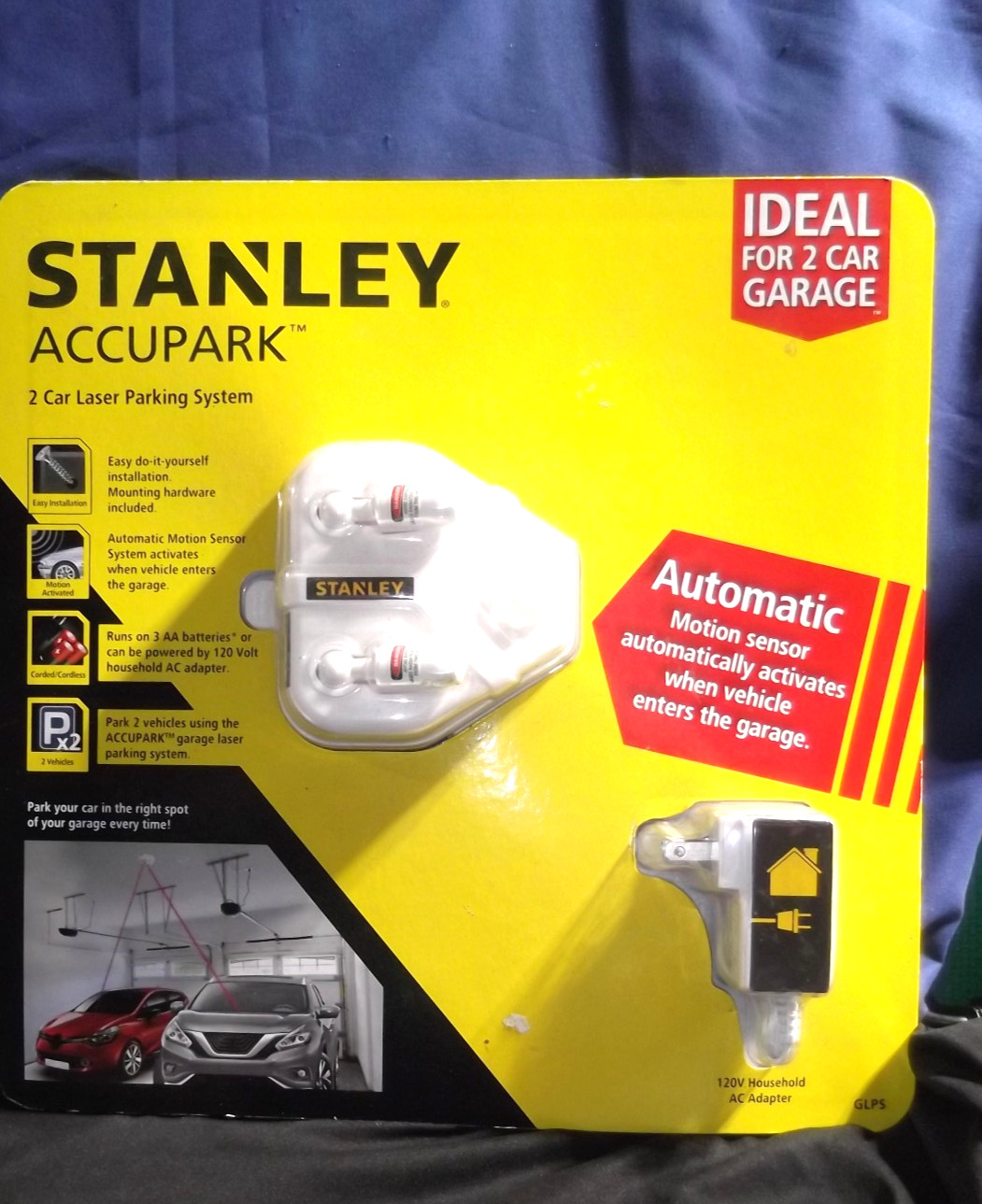 Stanley Accupark Garage Parking 2 Car Laser Parking System Assist Guide NIB