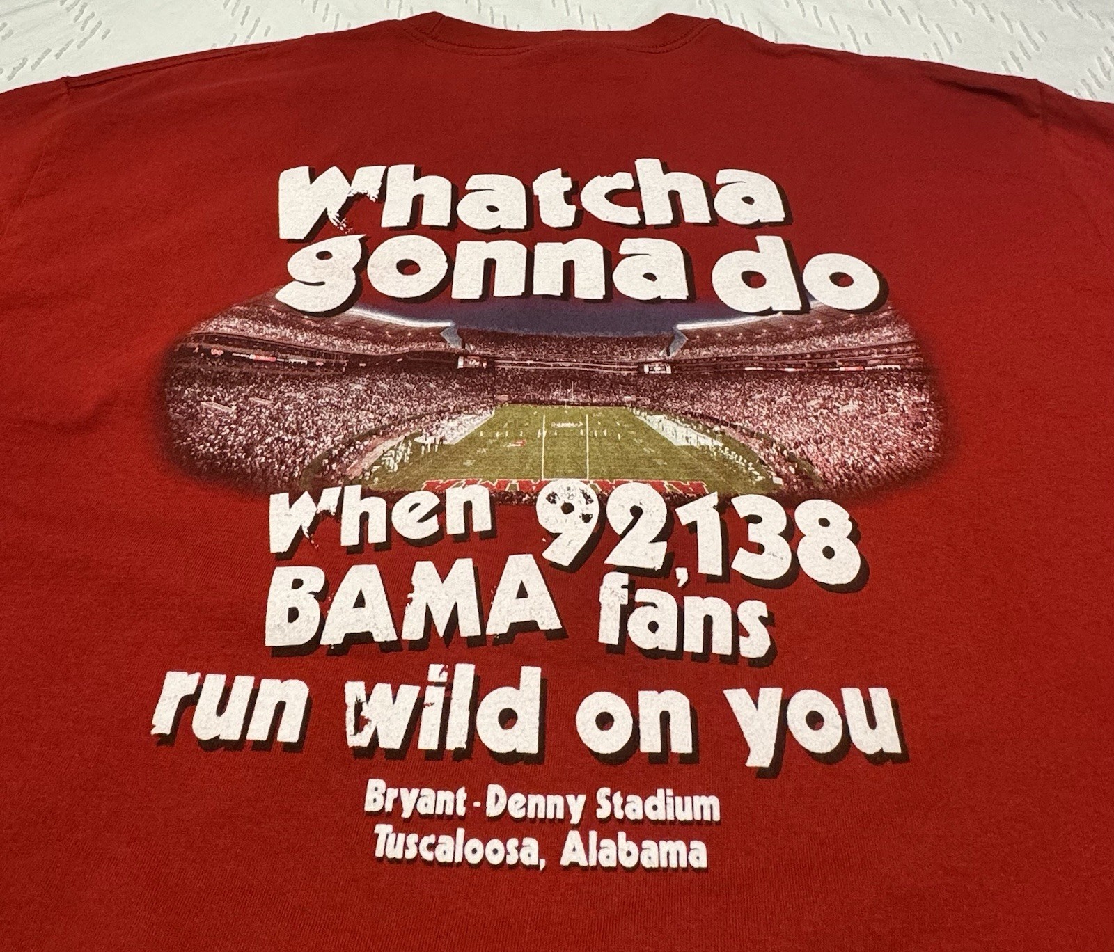 Alabama Football Red T-Shirt Men’s XL Back Graphic Y2K Vintage 90’s Retro Bama