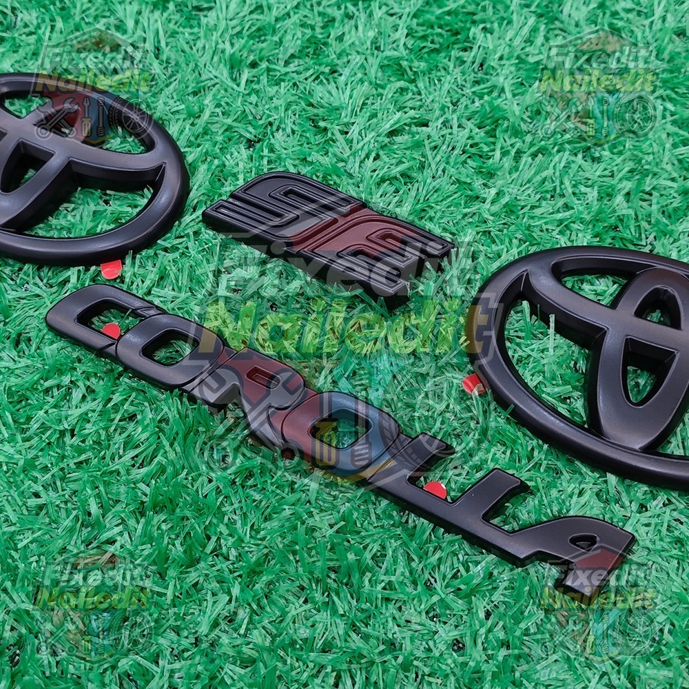 OVERLAY EMBLEM KITS FOR 2020-2025 COROLLA SE LETTERS REAR TAIGATE & FRONT BADGES