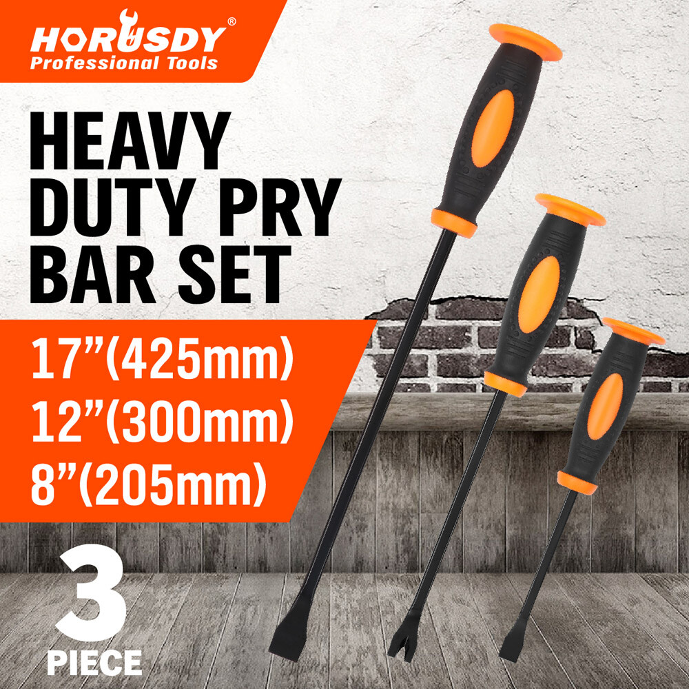 3pc Pry Bar Set Crowbar Strike Cap 8