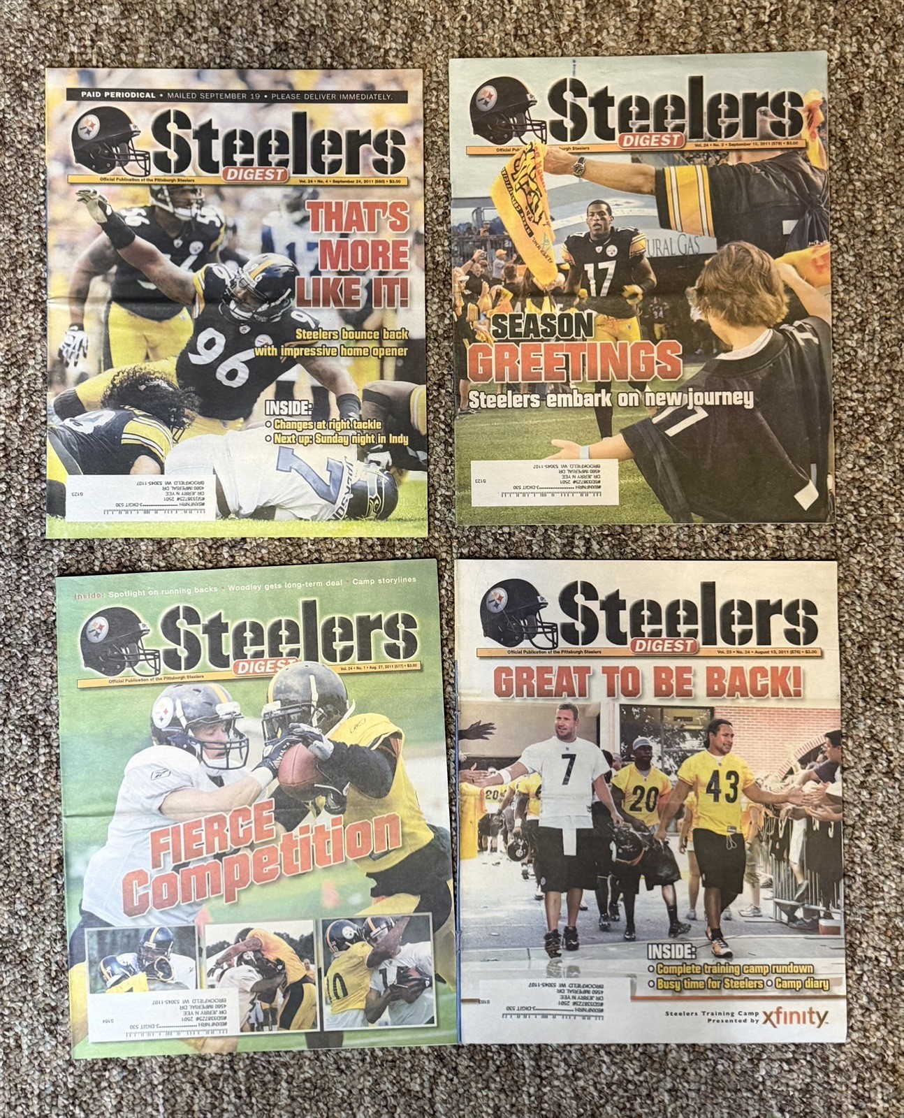 20 Steelers Digest 2011 Magazine Lot Super Bowl XLV Roethlisberger Polamalu