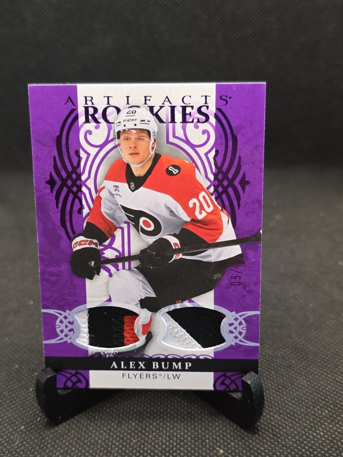 2026-27 Artifacts Rookies Material Purple Alex Bump Dual Patches CARD # 05/15 2026-27 Artifacts Rookies Material Purple Alex Bump Dual Patches CARD # 05/15
