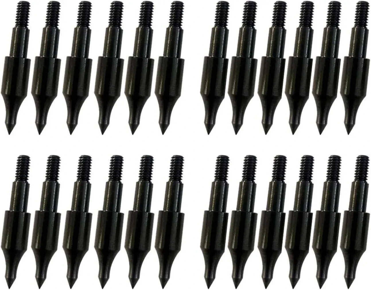 24 Pcs Steel 100 Grain Archery Arrow Field Points Field Tips - Practice Target &