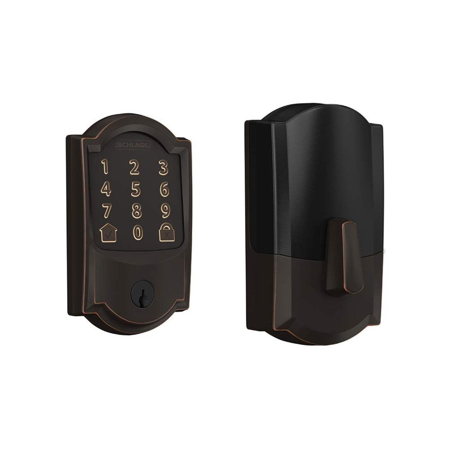 RING -- Schlage Encode Smart Wi-Fi Deadbolt with Camelot Trim -  Aged Bronze