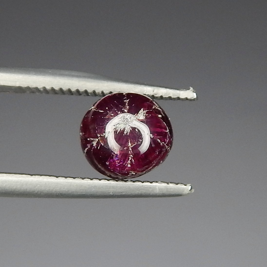 2.2ct Trapiche Red Ruby Translucent Natural Earth Mined Round Cab Burma