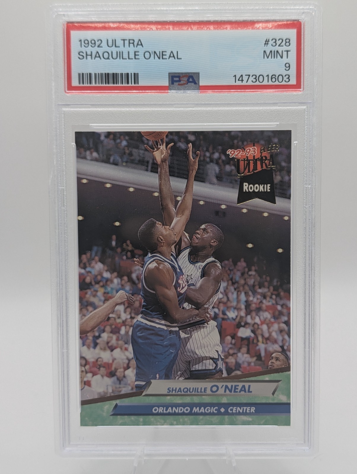 1992 Fleer Ultra Shaquille O\'Neal #328 Rookie RC PSA 9 Mint 1992 Fleer Ultra Shaquille O\'Neal #328 Rookie RC PSA 9 Mint