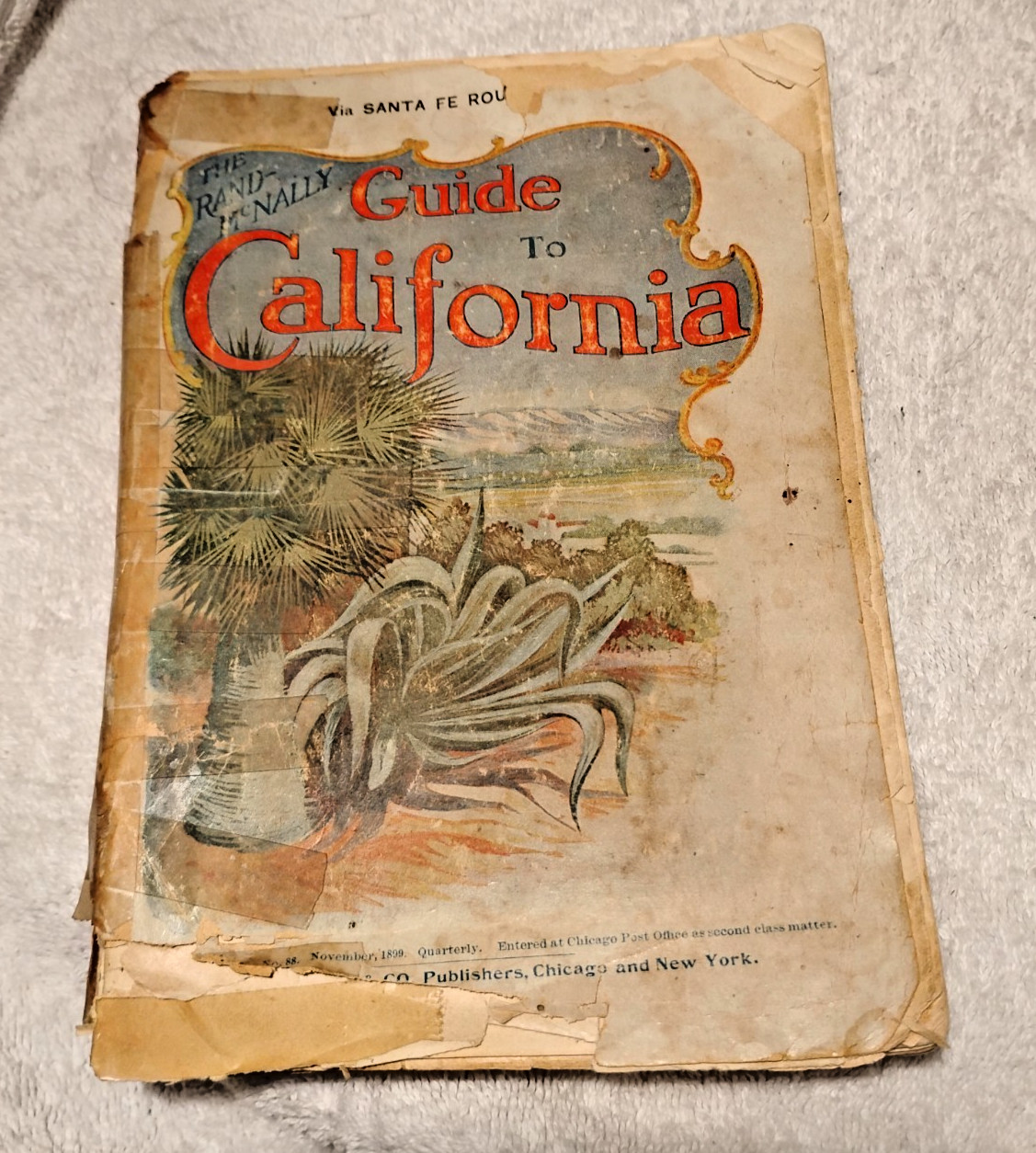 RARE VINTAGE 1900 Rand, McNally & Co.’s Guide to CALIFORNIA VIA Sante Fe Route