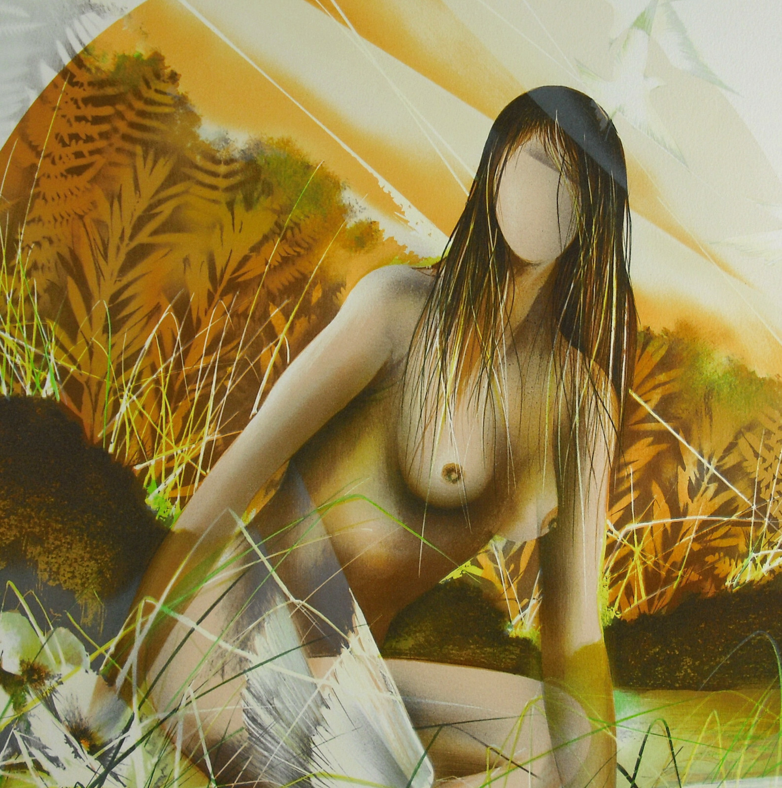 Raymond Chicken Signed Print Woman Nude EA 11/30 Spring Art