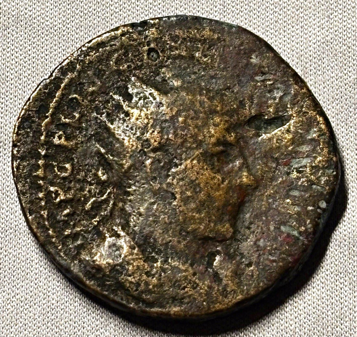 Roman Emperor Valerian I AD 253-260. Sestertius AE28 His radiate bust right VF