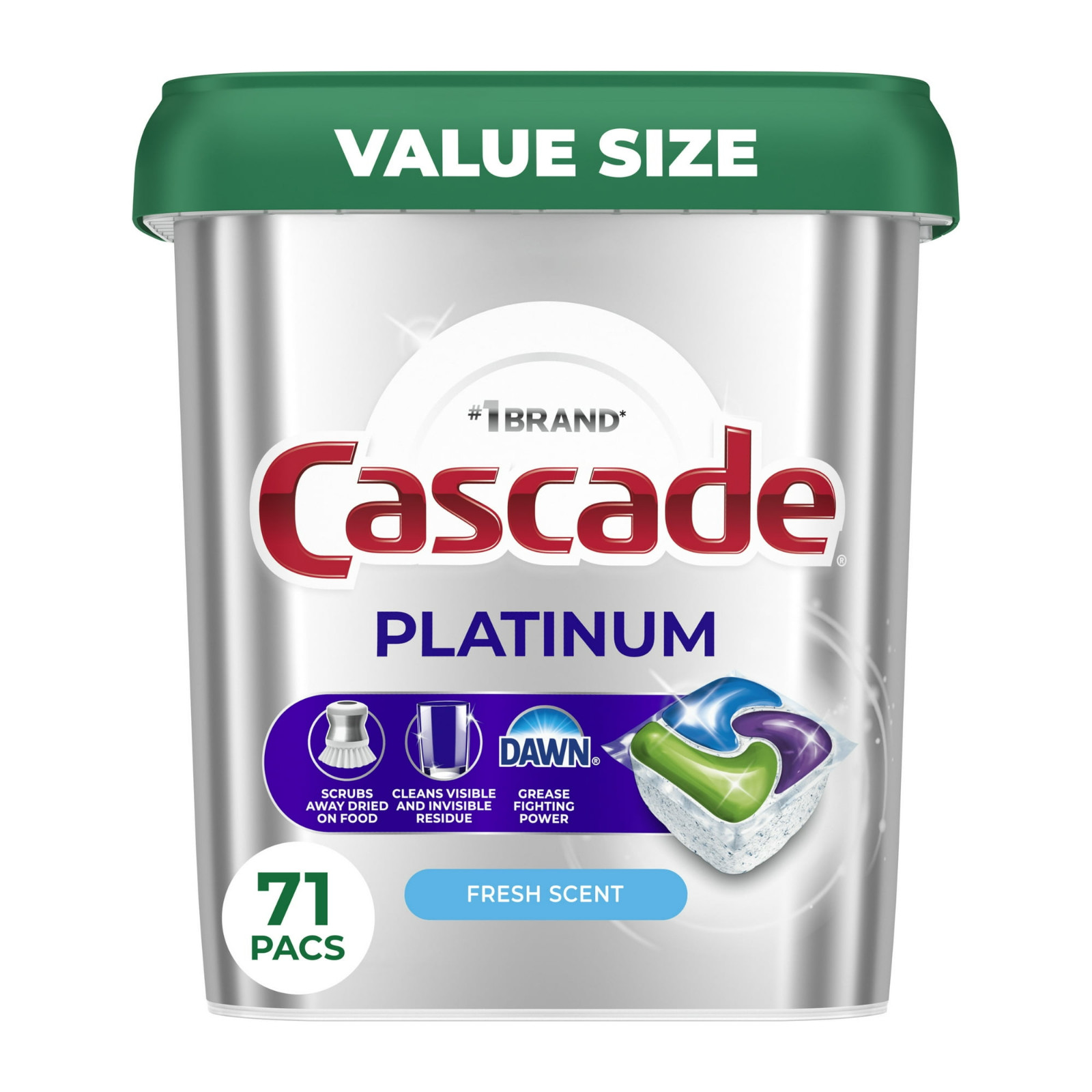 Cascade Platinum Dishwasher Pods, Dishwasher Detergent Soap Tabs, Fresh,71 Count Cascade Platinum Dishwasher Pods, Dishwasher Detergent Soap Tabs, Fresh,71 Count
