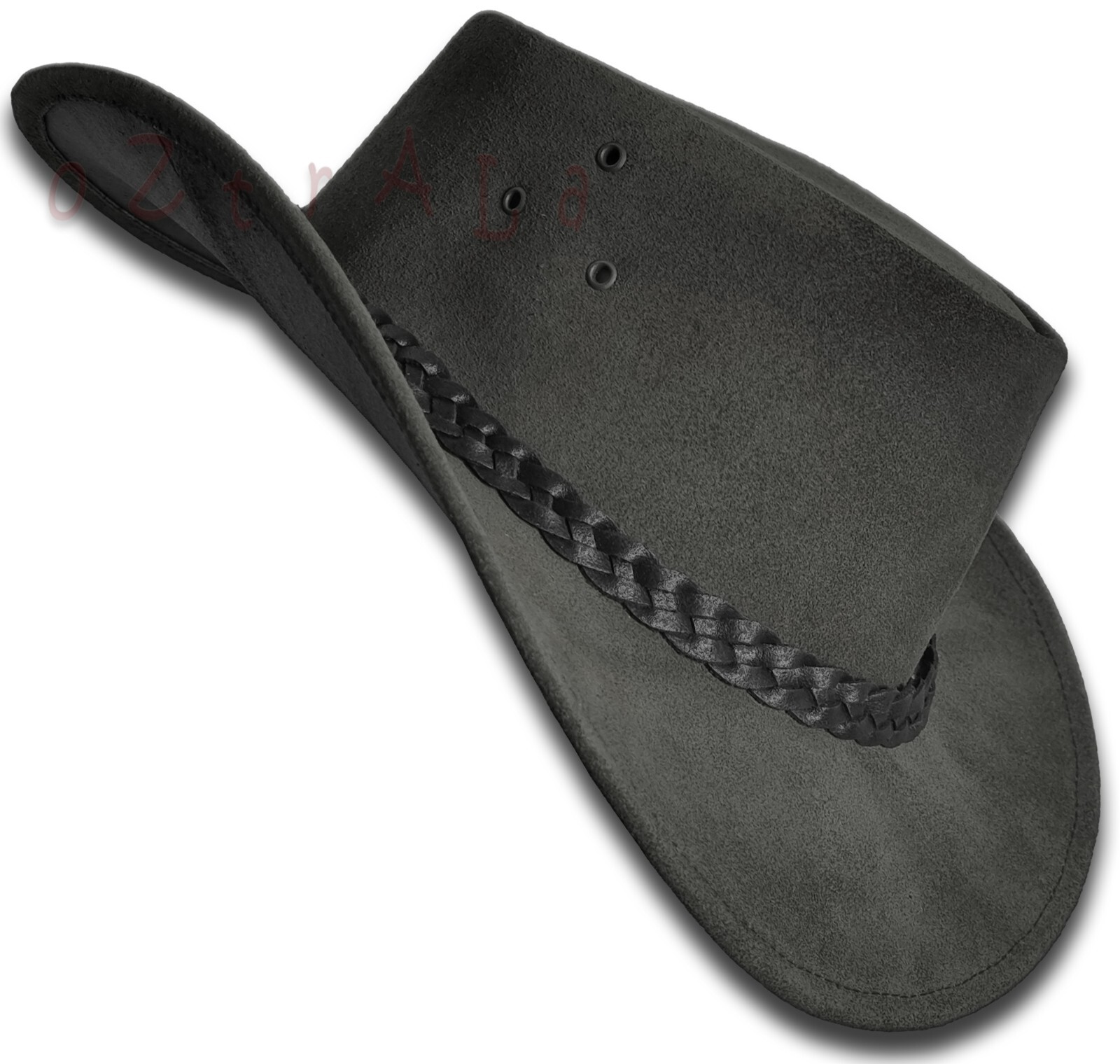 【oZtrALa】Hat Suede LEATHER Cowboy Outback Men Women Australian new FLINDERS HL32