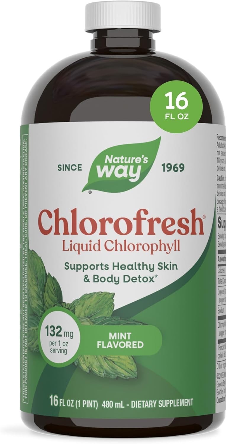 Nature\'s Way Chlorofresh, Liquid Chlorophyll, Healthy Skin & Body Detox 16 Fl Oz